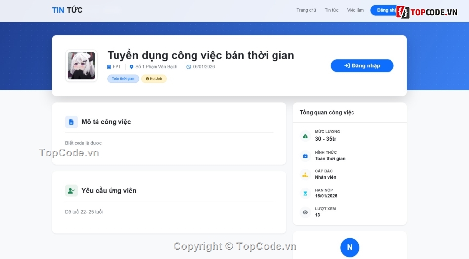 giới thiệu việc làm,web giới thiệu tin tức,website giới thiệu việc làm